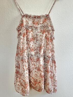 Floral straight ruffles light dress
